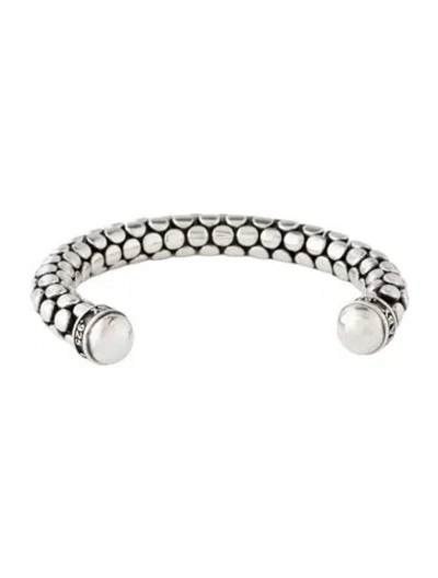 Pre-owned King Baby Studio Large Silver Snake Skin Cuff Bracelet, 7" In Multicolor
