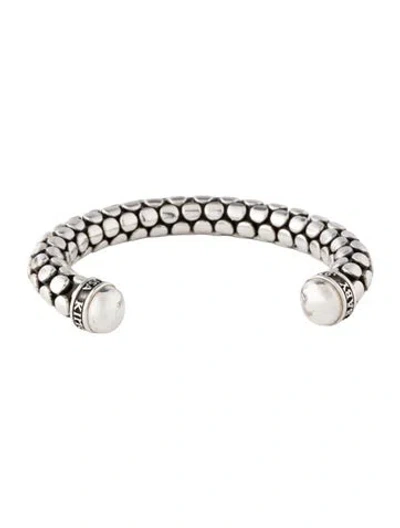 Pre-owned King Baby Studio Large Silver Snake Skin Cuff Bracelet, 7" In Multicolor