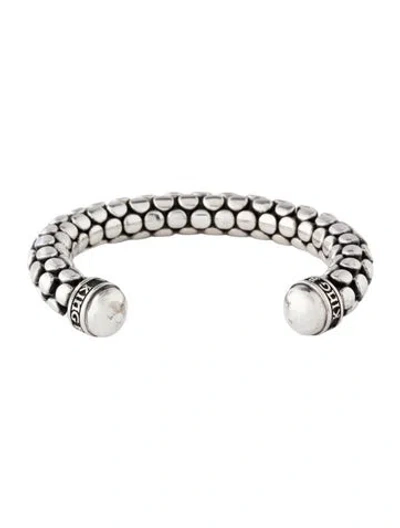 Pre-owned King Baby Studio Large Silver Snake Skin Cuff Bracelet, 7" In Multicolor
