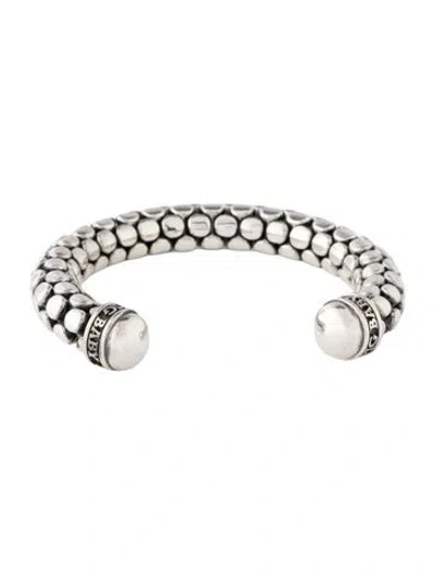 Pre-owned King Baby Studio Large Silver Snake Skin Cuff Bracelet, 7" In Multicolor