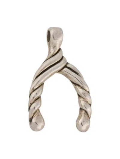 Pre-owned King Baby Studio Lucky Wishbone Pendant, 1" In Multicolor