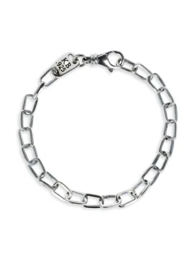 King Baby Studio Men's Pop Top Sterling Silver Chain Bracelet