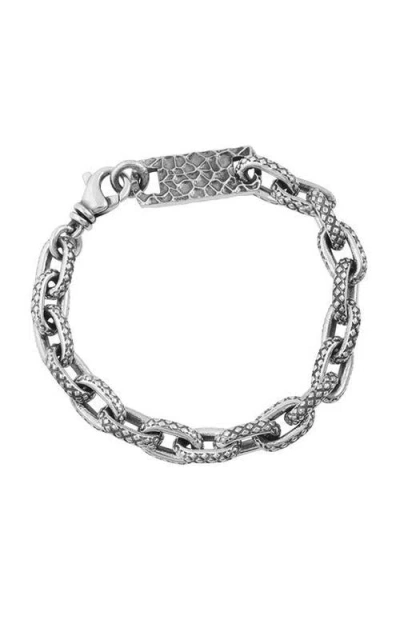 King Baby Studio Oval Link Bracelet With Crosshatch Texture