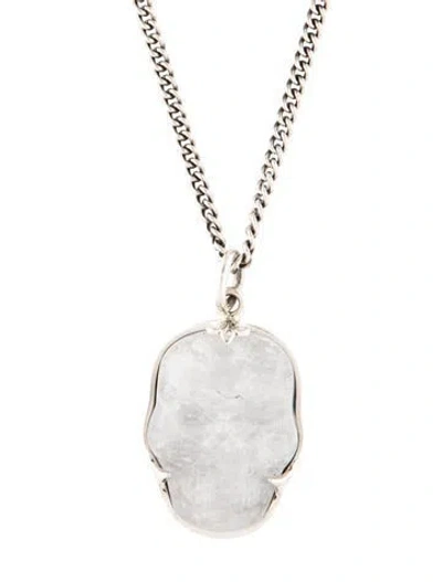 Pre-owned King Baby Studio Quartz Skull Pendant Necklace, 24" In Multicolor