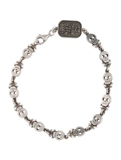 Pre-owned King Baby Studio Queen Baby Skull Station Bracelet, 7.75" In Multicolor