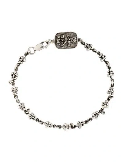 Pre-owned King Baby Studio Queen Baby Small Fleur De Lis Chain Bracelet, 7.5" In Multicolor