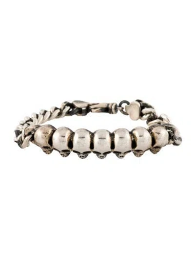 Pre-owned King Baby Studio Skull Chain Bracelet, 7" In Multi