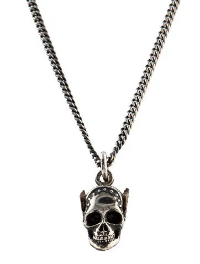 Pre-owned King Baby Studio Skull Pendant Necklace, 24" In Multi