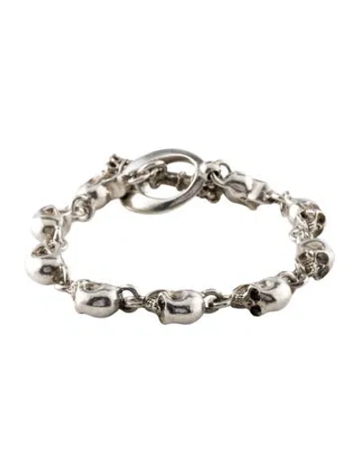 Pre-owned King Baby Studio Small Skull Bracelet, 7.5" In Multi