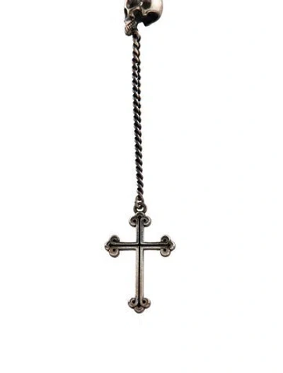 Pre-owned King Baby Studio Traditional Cross & Skull Rosary Lavalier Necklace, 29" In Multi