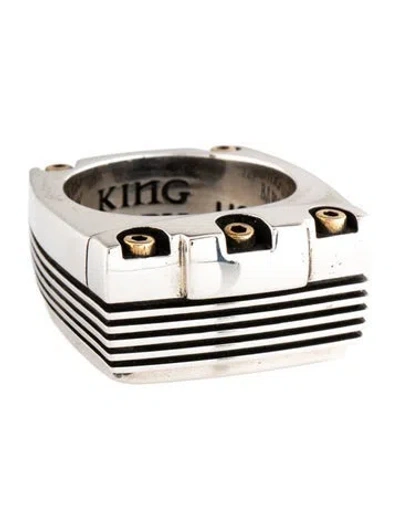 Pre-owned King Baby Studio Two-tone Evolution Engine Ring In Multicolor