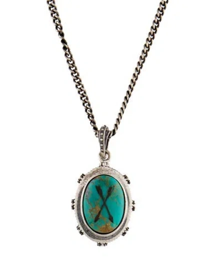 Pre-owned King Baby Studio Vintage Turquoise Arrow Pendant Necklace, 23" In Multi