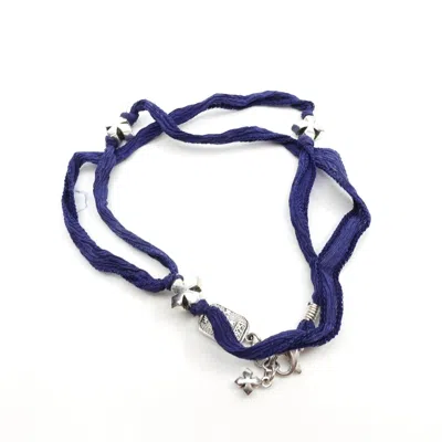 King Baby Studio Women's Multi Wrap Silk Cross Bracelet In Indigo In Blue