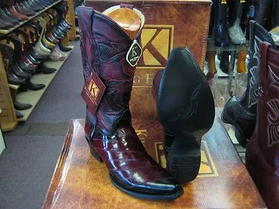 Pre-owned King Exotic Burgundy Snip Toe Genuine Eel Western Cowboy Boot Ee+ 94rd0843 In Red