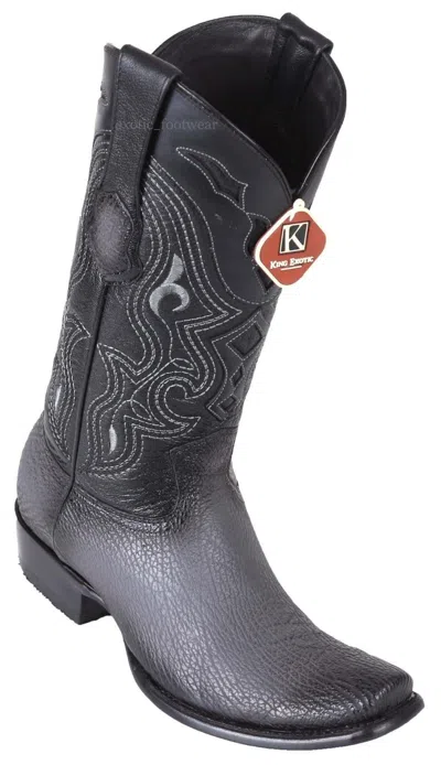 Pre-owned King Exotic Gray Genuine Shark Western Boot Dubai Square Toe Ee