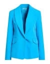 King Kong Woman Blazer Azure Size 8 Polyester, Elastane In Blue