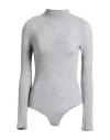 King Kong Woman Bodysuit Grey Size M Viscose, Wool, Elastane