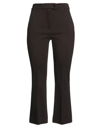 King Kong Woman Pants Dark Brown Size 10 Viscose, Recycled Polyacrylic, Elastane