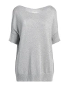 King Kong Woman Sweater Silver Size M Viscose, Polyester In Silver