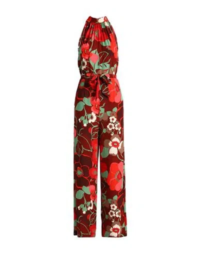 King Louie Woman Jumpsuit Red Size 6 Ecovero Viscose
