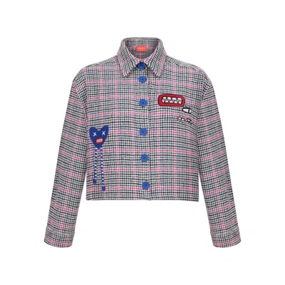 King Naked Women's Pink / Blue Vox Veil Crop Shirt In Multi