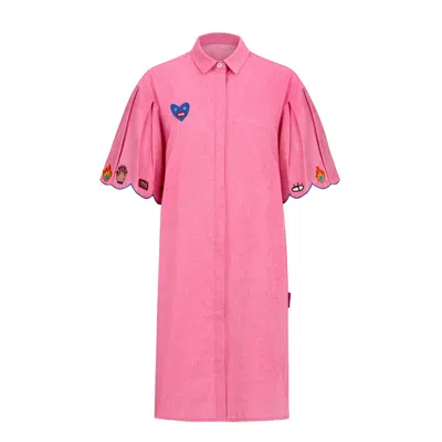 King Naked Women's Pink / Purple Heart Beast Shirt Dress