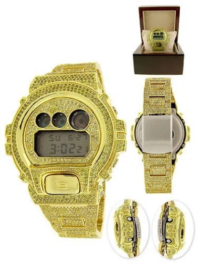 Pre-owned King Of Jewelz Yellow G-shock Digital Men's Canary Simulated Diamond Watch Joe Rodeo Jojino Kc