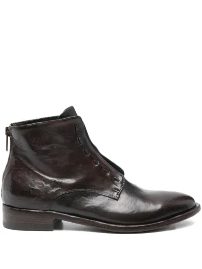 King Tartufoli Leather Ankle Boot In Brown