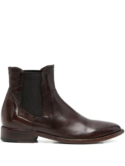 King Tartufoli Shoes Leather Chelsea Boots In Brown