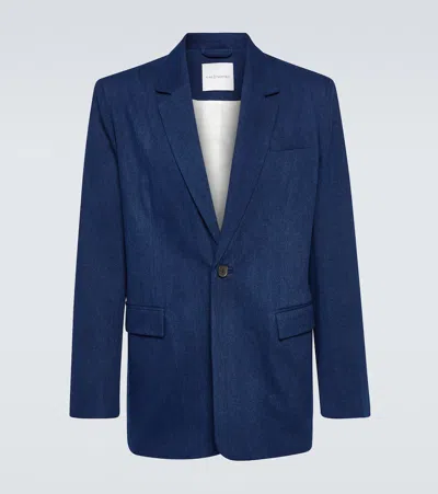 King & Tuckfield Cotton Blazer In Blue