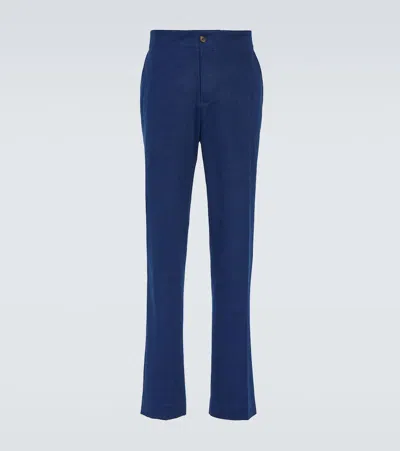 King & Tuckfield Cotton Slim Pants In Indigo