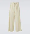 King & Tuckfield Deep Fold Wool Wide-leg Pants In Neutrals