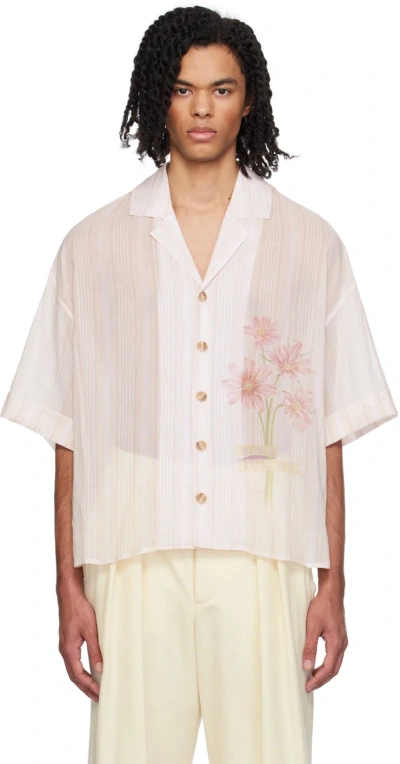 King & Tuckfield Pink Oversized Shirt In Pale Blush Poppies