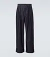 King & Tuckfield Roll Cuff High-rise Denim Wide-leg Pants In Blue