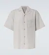 King & Tuckfield Striped Bowling Shirt In Neutral