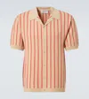 King & Tuckfield Striped Knitted Wool Bowling Shirt In Multicoloured