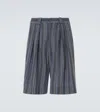 King & Tuckfield Striped Wool Bermuda Shorts In Blau
