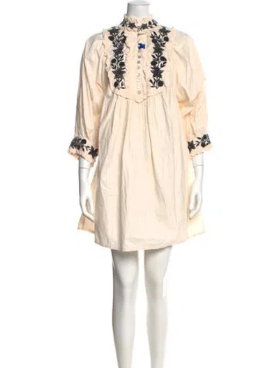 Pre-owned Kinga Csilla Graphic Print Mini Dress In Neutral