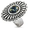 King Baby Large Starburst Concho Silver And Spotted Turquoise Ring In Multi