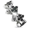 King Baby Silver And Black Cubic Zirconia Mb Cross Ring In Multi
