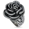 King Baby Silver And White Cubic Zirconia Rose Ring In Multi