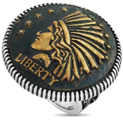 King Baby Silver Statement Headdress Ring In Multi
