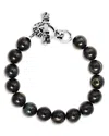 King Baby Studio Blue Tiger Eye Bead Bracelet In Blue
