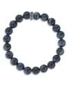 King Baby Studio Blue Tiger Eye Bead Bracelet In Blue