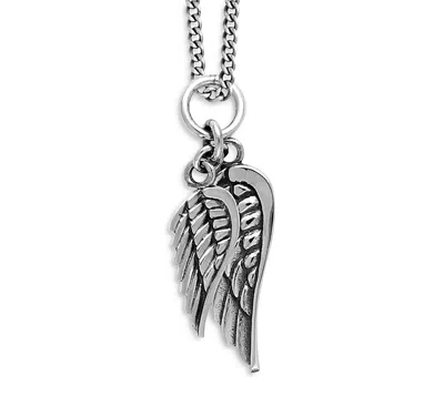 King Baby Studio Men's Double Wing Pendant Necklace In Silver