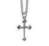 King Baby Studio Extra Small Traditional Cross Pendant On Curb Link Chain In Silver