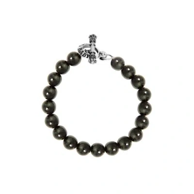 King Baby Studio 10mm Blue Tiger Eye Bracelet With Toggle Clasp
