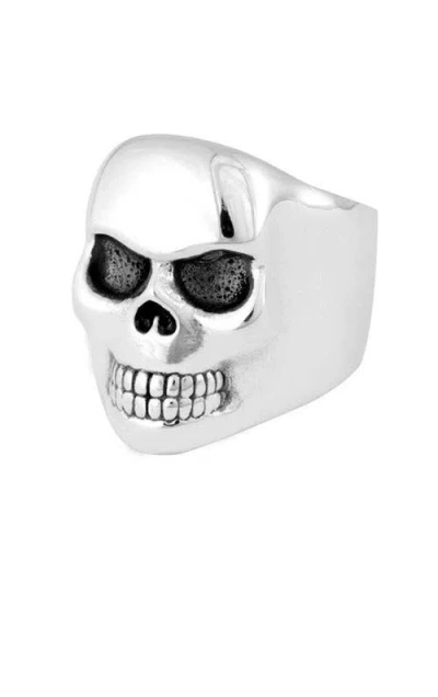 King Baby Studio Small Classic Skull Ring In Silver