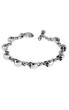 King Baby Studio Sterling Silver Small Silver Skull Bracelet In Silver