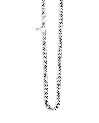 King Baby Studio Men's Sterling Silver Flat Curb Link Chain, 24